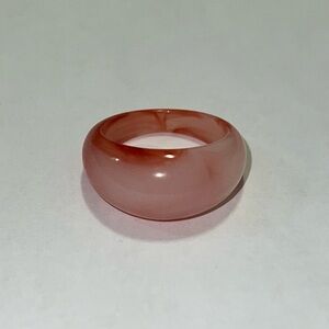 New Pink And Red Swirl Boho Fairy Chunky Ring Size US 9.5 Resin Retro Marbled